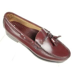 New Bass Weejuns Mens Tassel Loafers Burgundy 7 D